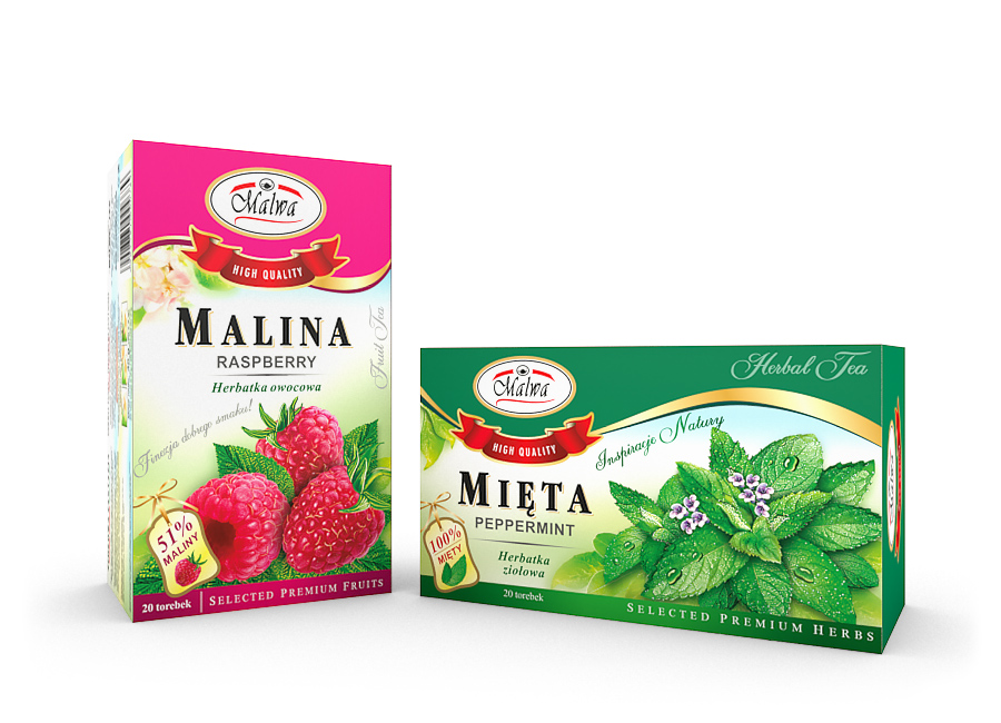 herbatka owocowa Malina herbatka ziołowa Mięta